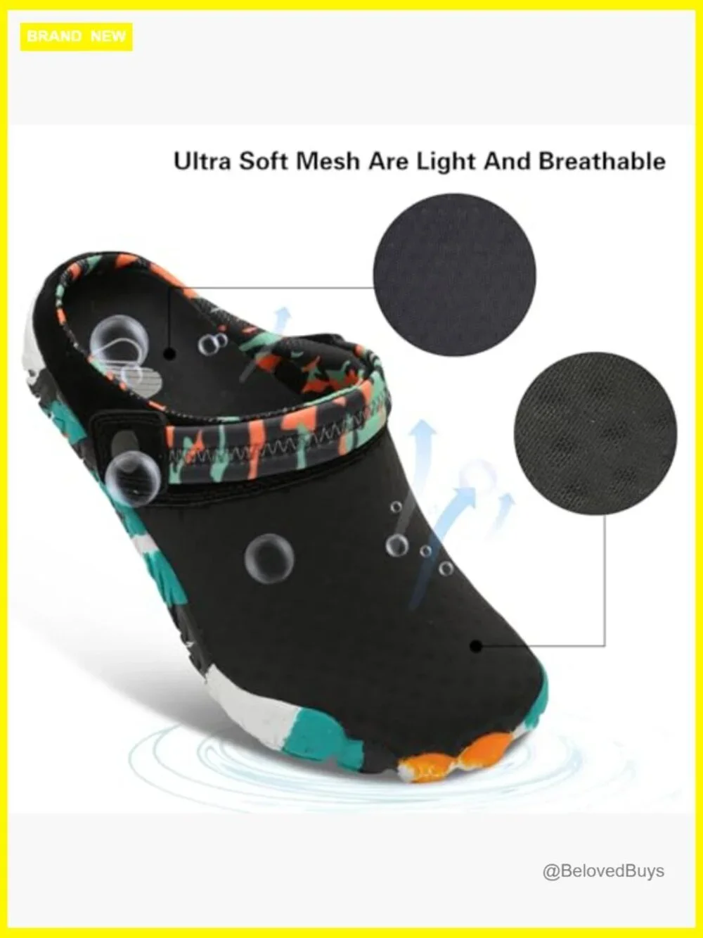 Unisex Water Shoes Slip On Hiking Sandals Lightweight Quick Dry Non-Slip Clogs